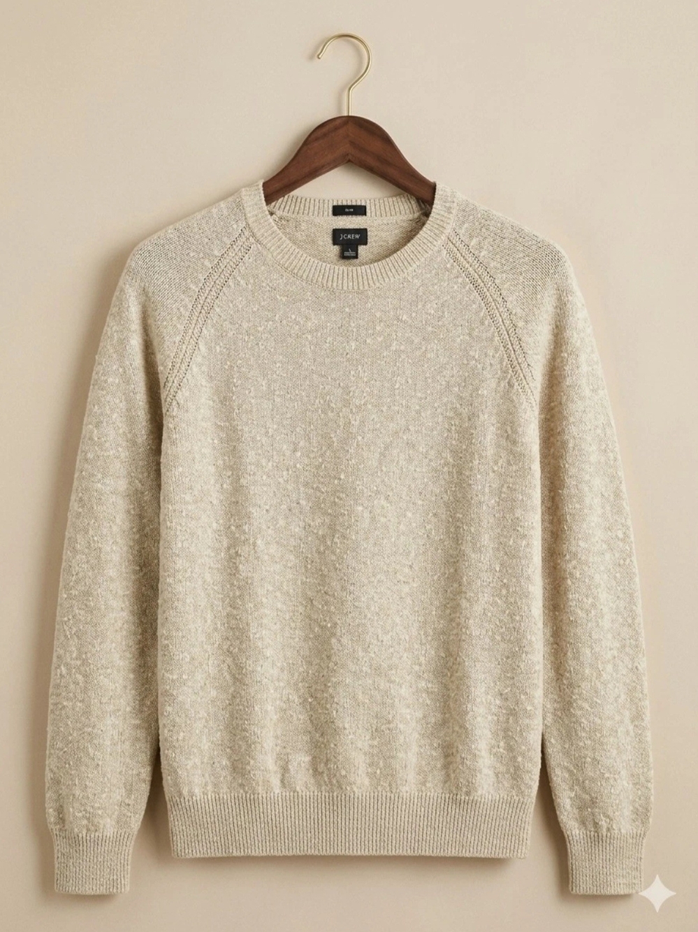 J. Crew Men's Bouclé Crewneck Sweater in Oatmeal